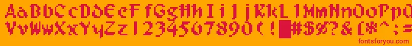 フォントFilgaia – オレンジの背景に赤い文字