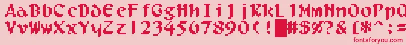 フォントFilgaia – ピンクの背景に赤い文字