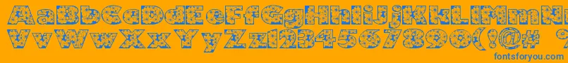 Zensyrom Font – Blue Fonts on Orange Background