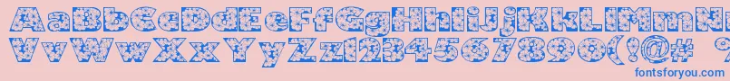 Zensyrom Font – Blue Fonts on Pink Background