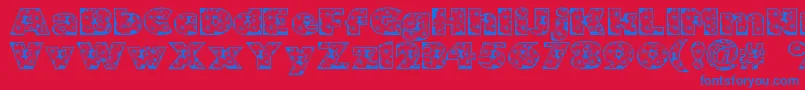 Zensyrom Font – Blue Fonts on Red Background