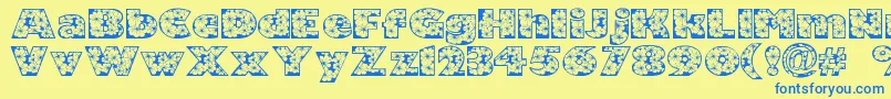 Zensyrom Font – Blue Fonts on Yellow Background