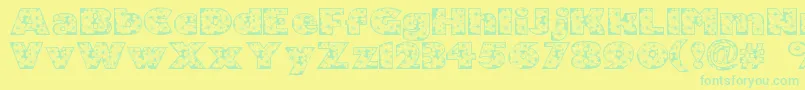 Police Zensyrom – polices vertes sur fond jaune