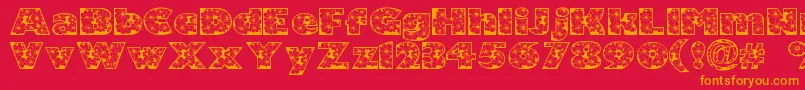 Zensyrom Font – Orange Fonts on Red Background