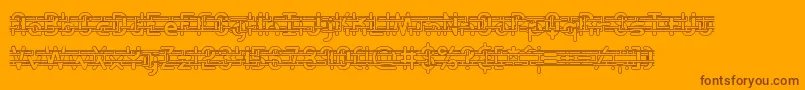 Fonte EntangledBrk – fontes marrons em um fundo laranja