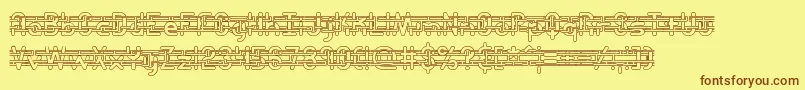 EntangledBrk-fontti – ruskeat fontit keltaisella taustalla