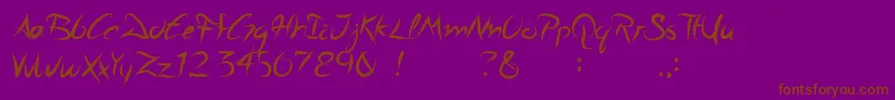 Шрифт Aquietsleep – коричневые шрифты на фиолетовом фоне