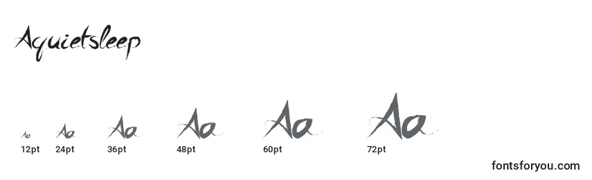 Aquietsleep Font Sizes