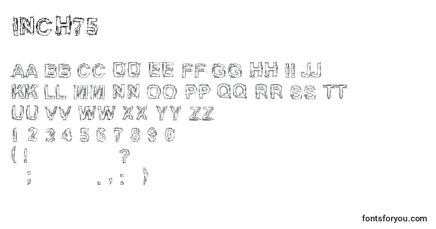 Inch75-fontti – aakkoset, numerot, erikoismerkit
