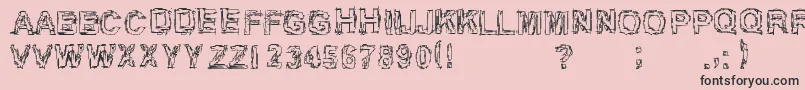 Inch75-Schriftart – Schwarze Schriften auf rosa Hintergrund