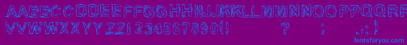 Inch75-Schriftart – Blaue Schriften auf violettem Hintergrund