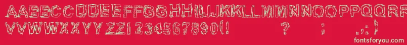 Inch75-Schriftart – Grüne Schriften auf rotem Hintergrund