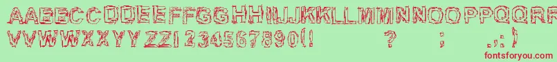 Inch75 Font – Red Fonts on Green Background