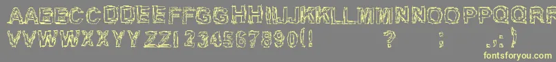 Inch75-Schriftart – Gelbe Schriften auf grauem Hintergrund