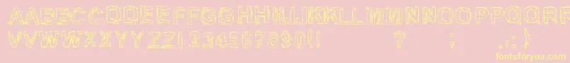 Inch75-Schriftart – Gelbe Schriften auf rosa Hintergrund