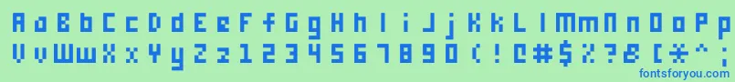 Шрифт Monooge0556 – синие шрифты на зелёном фоне