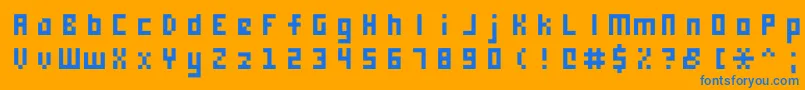Monooge0556フォントについての詳細 フォントMonooge0556 – オレンジの背景に青い文字