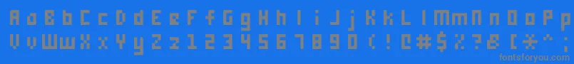 Monooge0556フォントについての詳細 フォントMonooge0556 – 青い背景に灰色の文字