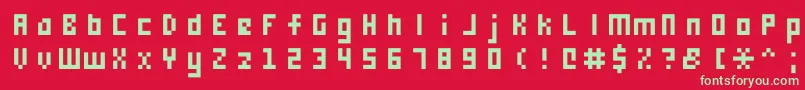 Monooge0556 Font – Green Fonts on Red Background