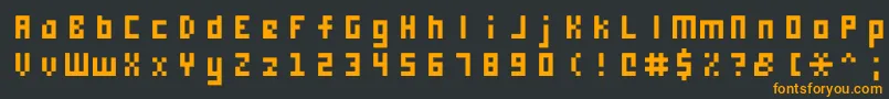 Czcionka Monooge0556 – pomarańczowe czcionki na czarnym tle