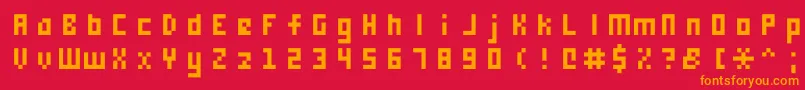 Monooge0556 Font – Orange Fonts on Red Background