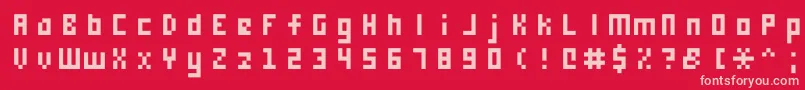 フォントMonooge0556 – 赤い背景にピンクのフォント