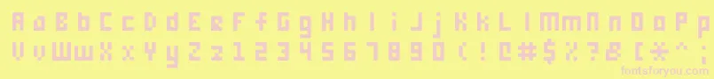Weitere Informationen zur Monooge0556-Schriftart Monooge0556-Schriftart – Rosa Schriften auf gelbem Hintergrund