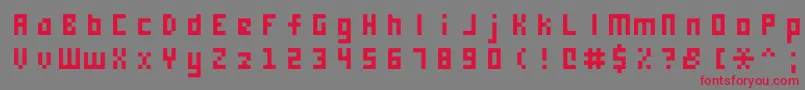 フォントMonooge0556 – 赤い文字の灰色の背景