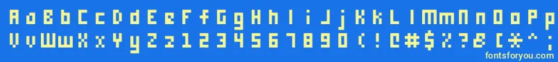 Weitere Informationen zur Monooge0556-Schriftart Monooge0556-Schriftart – Gelbe Schriften auf blauem Hintergrund