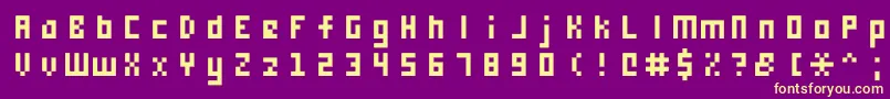 Weitere Informationen zur Monooge0556-Schriftart Monooge0556-Schriftart – Gelbe Schriften auf violettem Hintergrund