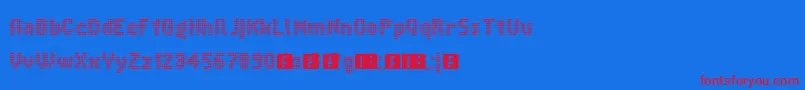 フォントFishScales – 赤い文字の青い背景
