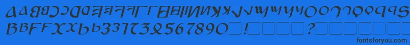 フォントAnayankaItalic – 黒い文字の青い背景