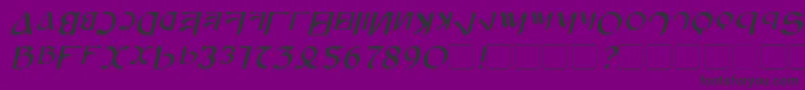 AnayankaItalic-fontti – mustat fontit violetilla taustalla