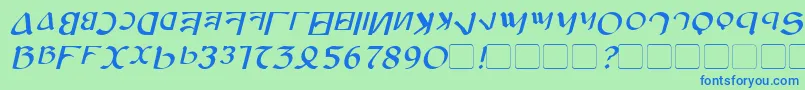 フォントAnayankaItalic – 青い文字は緑の背景です。