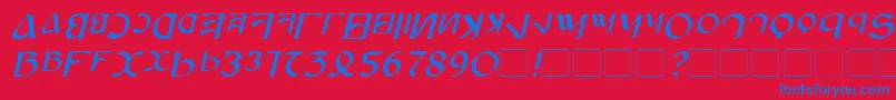 AnayankaItalic Font – Blue Fonts on Red Background