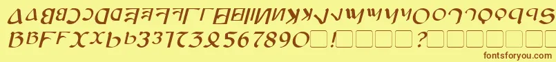 Czcionka AnayankaItalic – brązowe czcionki na żółtym tle