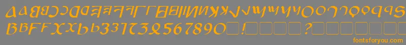 フォントAnayankaItalic – オレンジの文字は灰色の背景にあります。