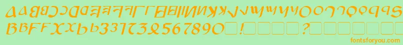 AnayankaItalic Font – Orange Fonts on Green Background