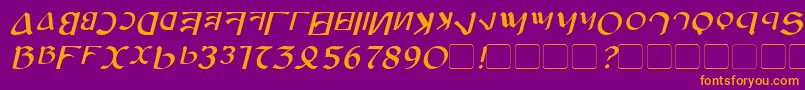 フォントAnayankaItalic – 紫色の背景にオレンジのフォント