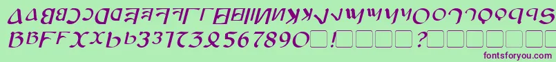 フォントAnayankaItalic – 緑の背景に紫のフォント