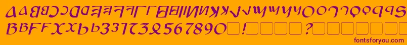 AnayankaItalic Font – Purple Fonts on Orange Background