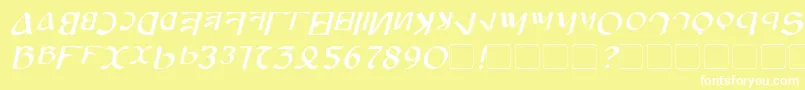 AnayankaItalic Font – White Fonts on Yellow Background