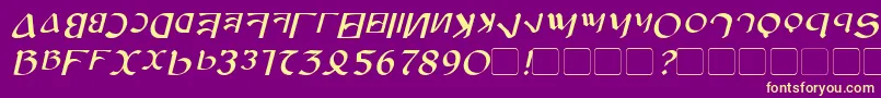 AnayankaItalic Font – Yellow Fonts on Purple Background