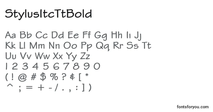 StylusItcTtBoldフォント–アルファベット、数字、特殊文字