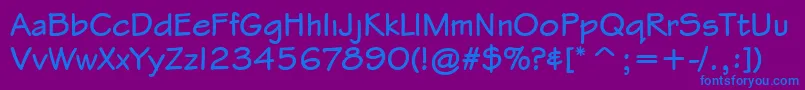 StylusItcTtBold-Schriftart – Blaue Schriften auf violettem Hintergrund