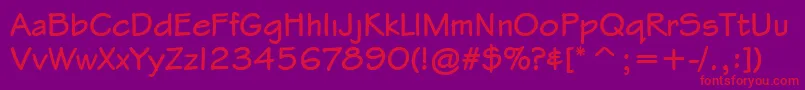 フォントStylusItcTtBold – 紫の背景に赤い文字