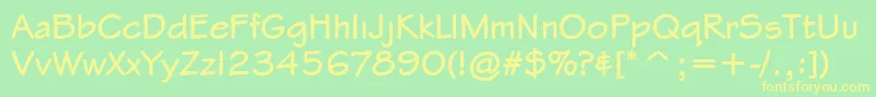 StylusItcTtBold-Schriftart – Gelbe Schriften auf grünem Hintergrund