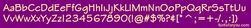 StylusItcTtBold-fontti – keltaiset fontit violetilla taustalla