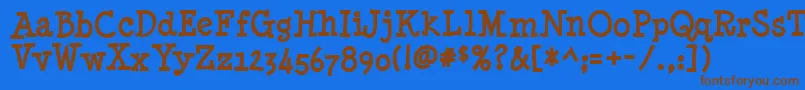 Minynb Font – Brown Fonts on Blue Background