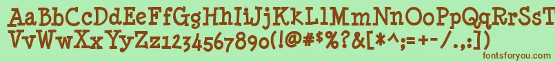 Шрифт Minynb – коричневые шрифты на зелёном фоне